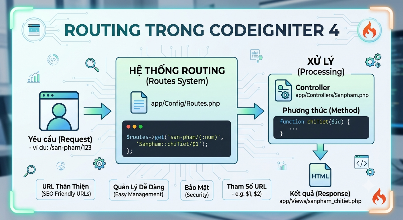 Routing Trong CodeIgniter 4: Từ Cơ Bản Đến Nâng Cao