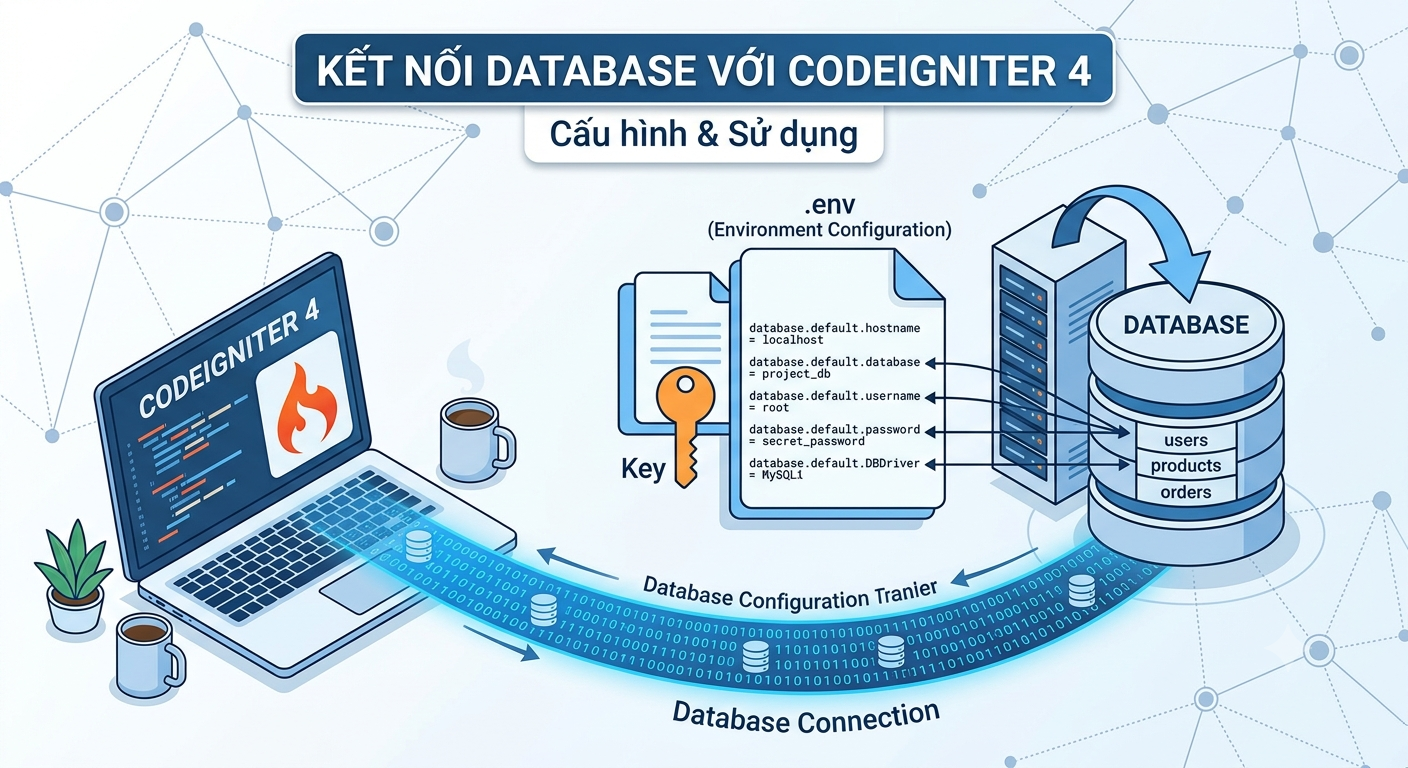 Hướng dẫn cấu hình kết nối và sử dụng MySQL trong CodeIgniter 4